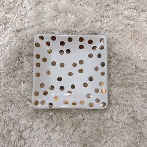 Gold polka dot jewelry dish